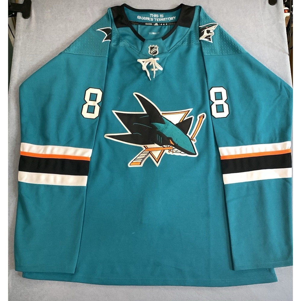 San Jose Sharks Primgreen Adidas Brent Burns NHL Hockey Jersey Sz 60 (3XL)